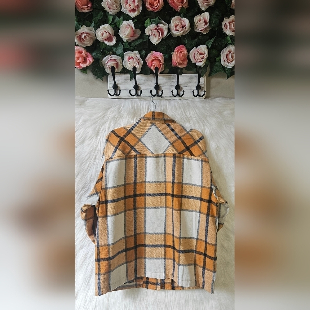 HFX Classic Mustard Plaid Button-Up Jacket - Picture 3 of 6